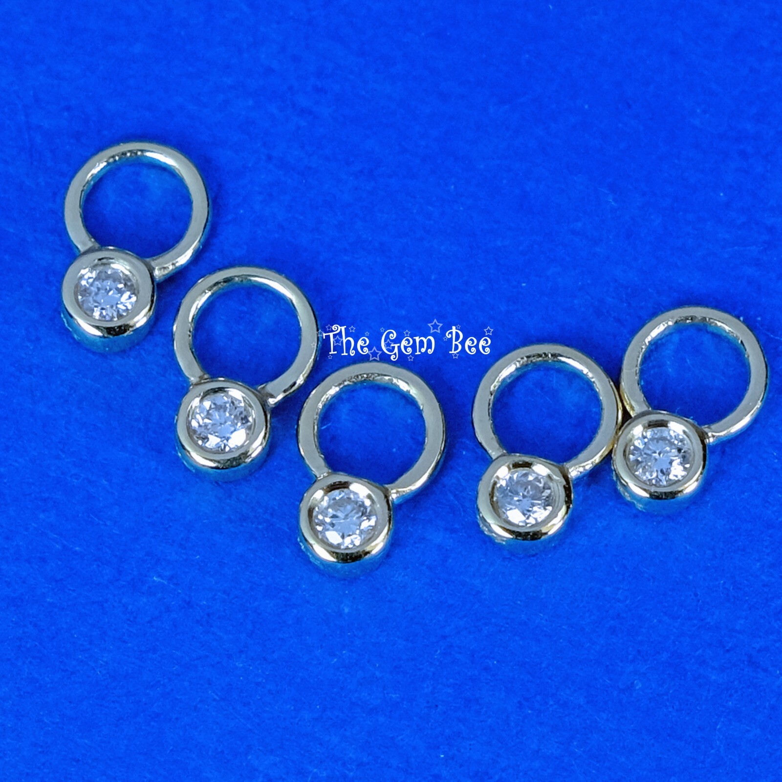 0.02 Carat 14k Solid Yellow Gold Full Brilliant Cut Diamond Bezel Charm Pendant