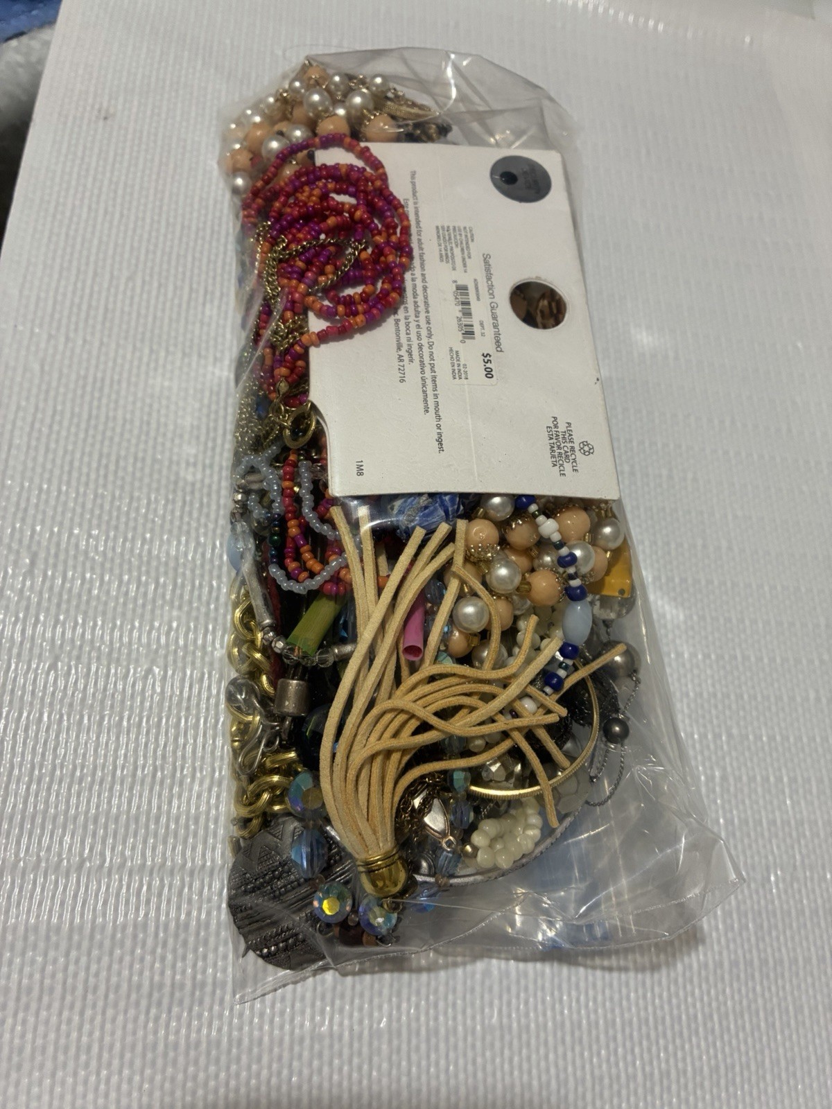 Mixed Costume Jewelry Lot Unsorted Variety Bag 1.48lb lot #4