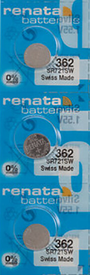 3 x Renata 362 Watch Batteries, SR721SW Battery