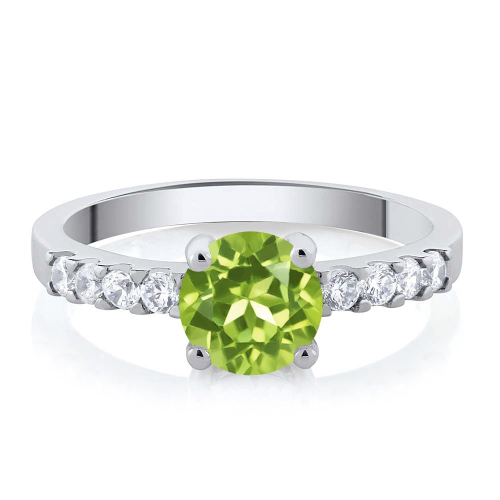 Peridot Engagement Anniversary Promise Ring For Women (1.24 Cttw, Gemstone