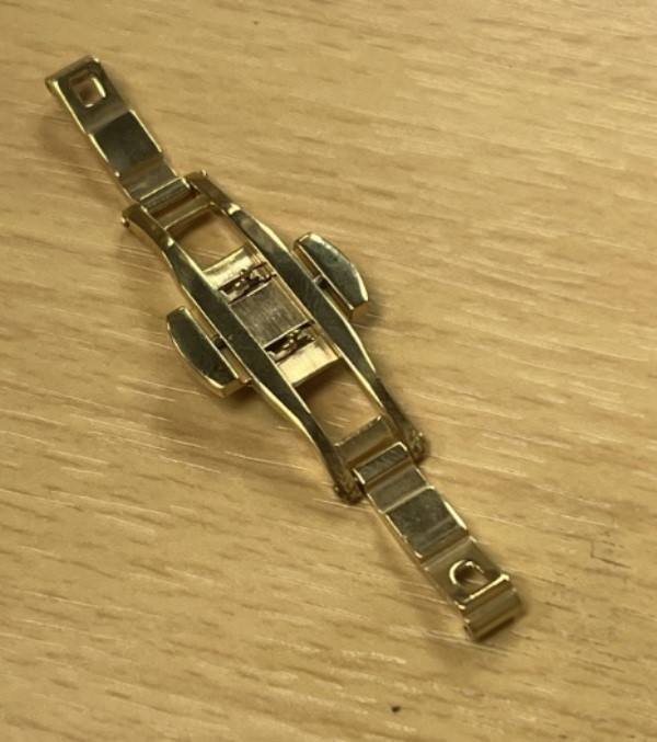 Stainless Steel Push Button Butterfly Deployment Gold Clasp/Buckle 6×20 mm