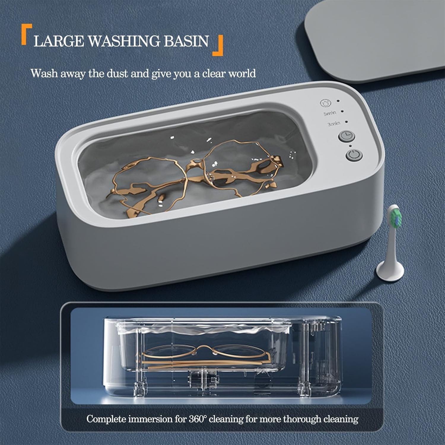 Ultrasonic Jewelry Cleaner Denture Glass Watch Ring Bath Tank Cleaning Machine