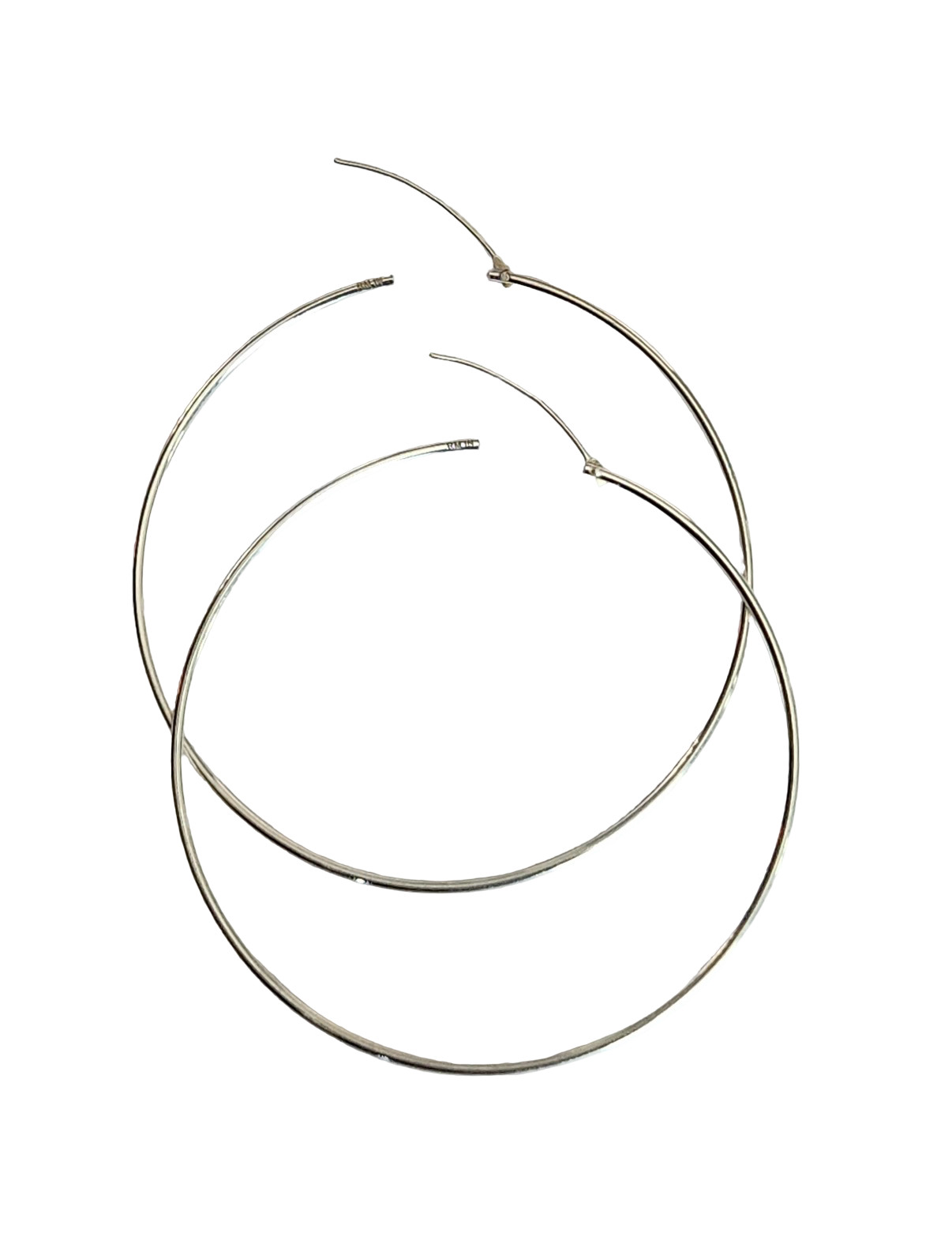 .925 STERLING SILVER ENDLESS HOOP EARRINGS – 2.25 INCHES