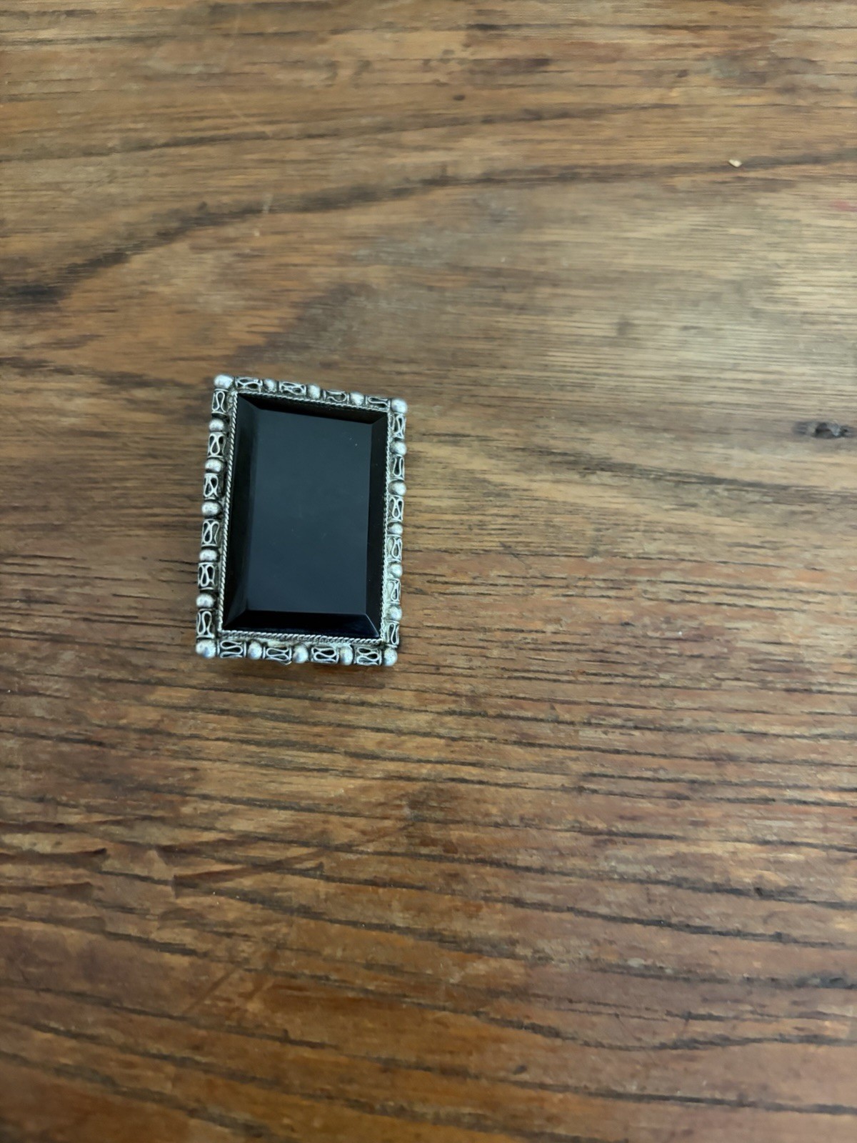 Victorian 1900’s Glass/Silver Mourning Dress Clip