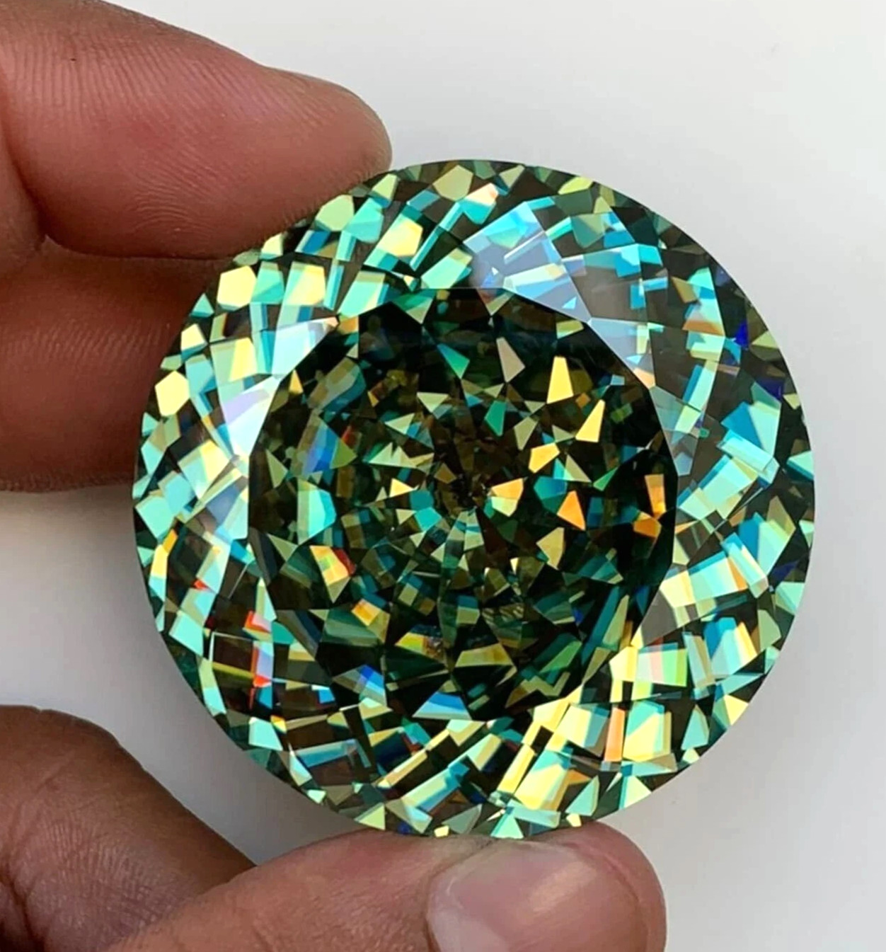 Blue-Green 40.7 Ct Certified Natural Sapphire Sri Lanka Round Cut Loose Gemstone