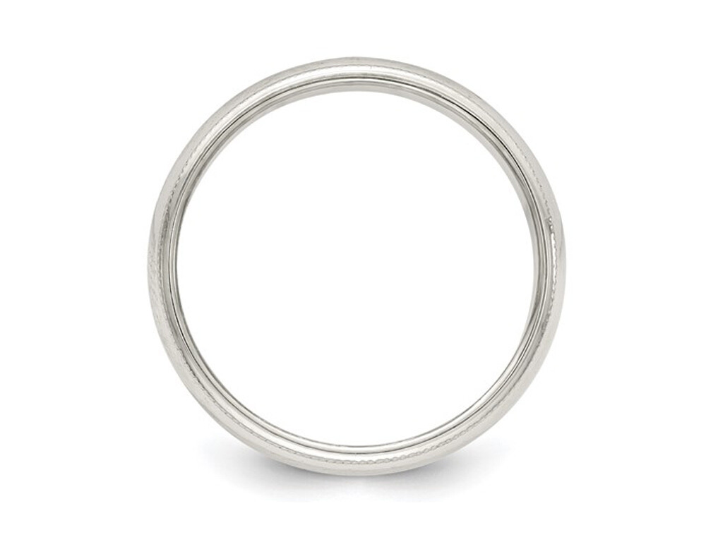 Ladies or Mens Milgrain Wedding Band Ring in Sterling Silver (5mm)