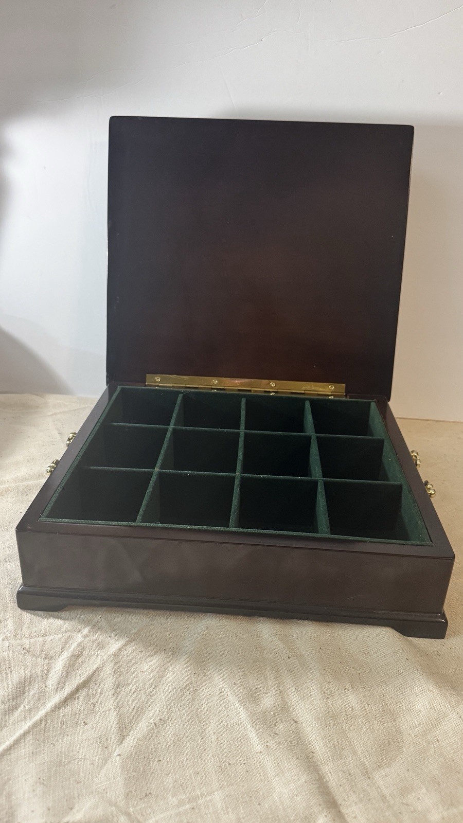 Bombay Company Tea Chest Cherry Wood Jewelry Box 1994 XX Made in Korea