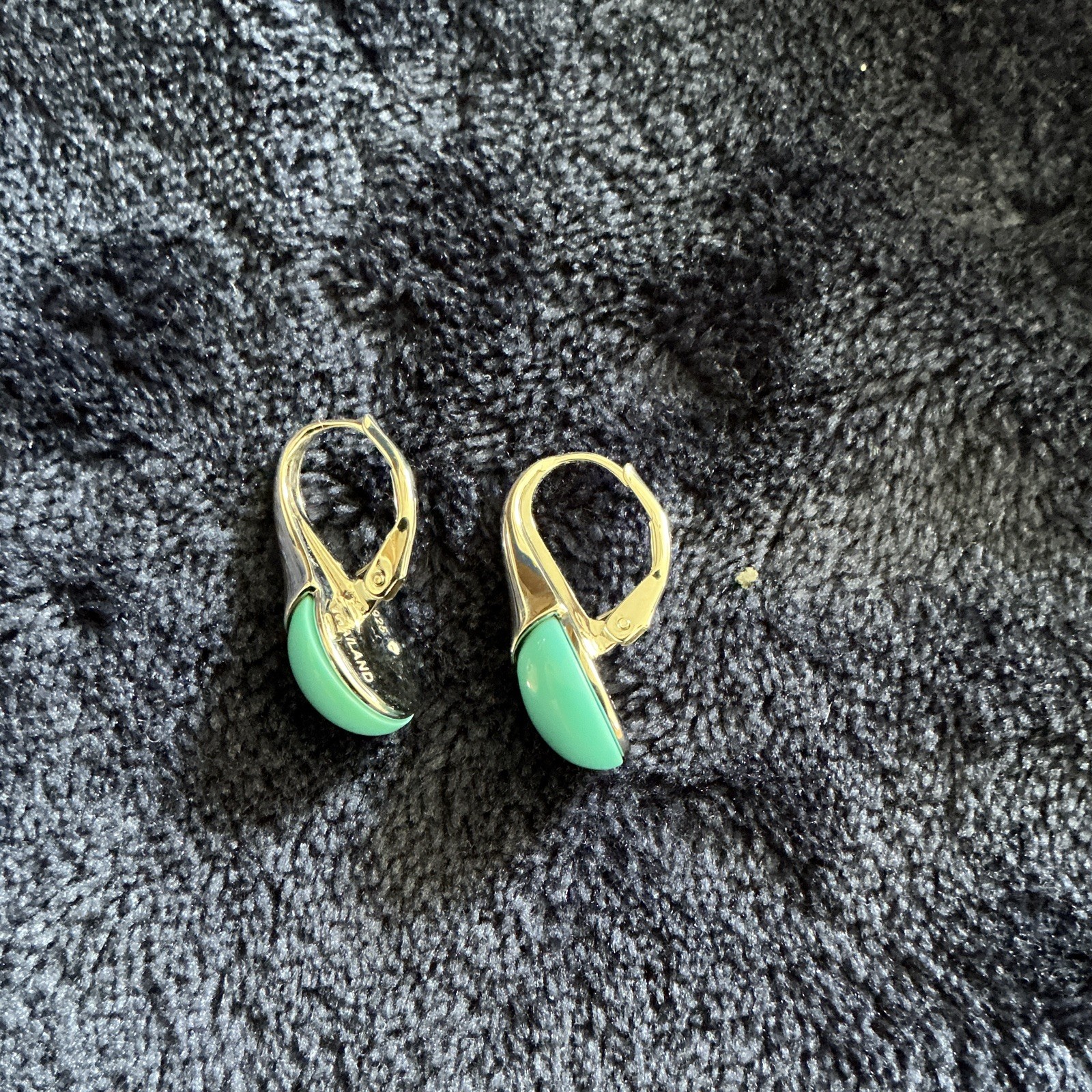 QVC Tiffany Blue Stone Color .925 Sterling Silver Earrings