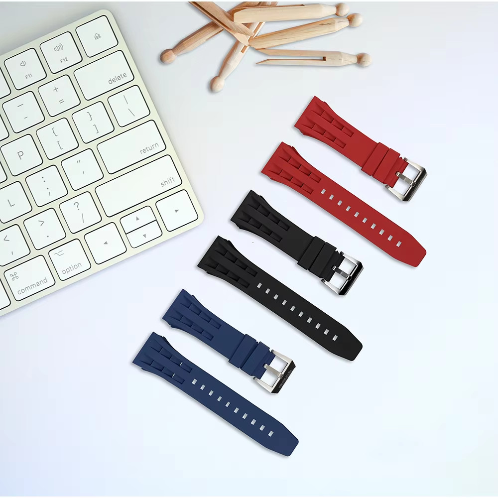 FKM Rubber Watch Band Strap Fits TSAR BOMBA TB8204 TB8206 TB8207 TB8208 TB8209