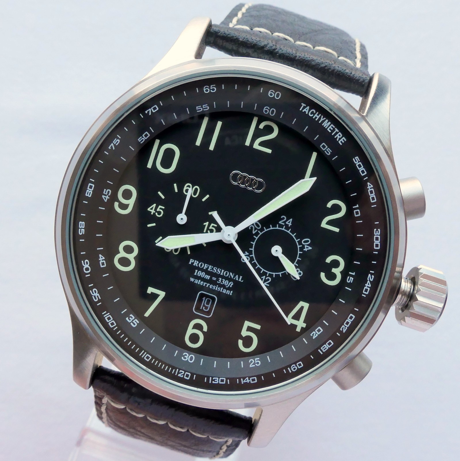 Audi Quattro Motorsport Racing Car Accessory Driver Sport Chronograph Watch