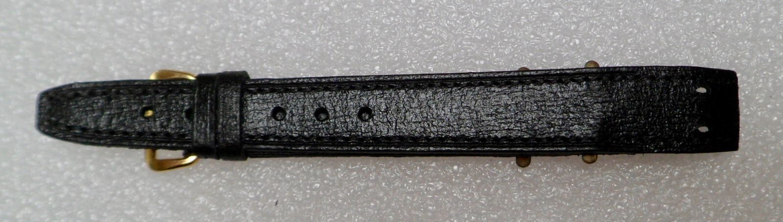 VINTAGE GENUINE LEATHER – Black Open Ended Watch Strap 16mm – New Old Stock –