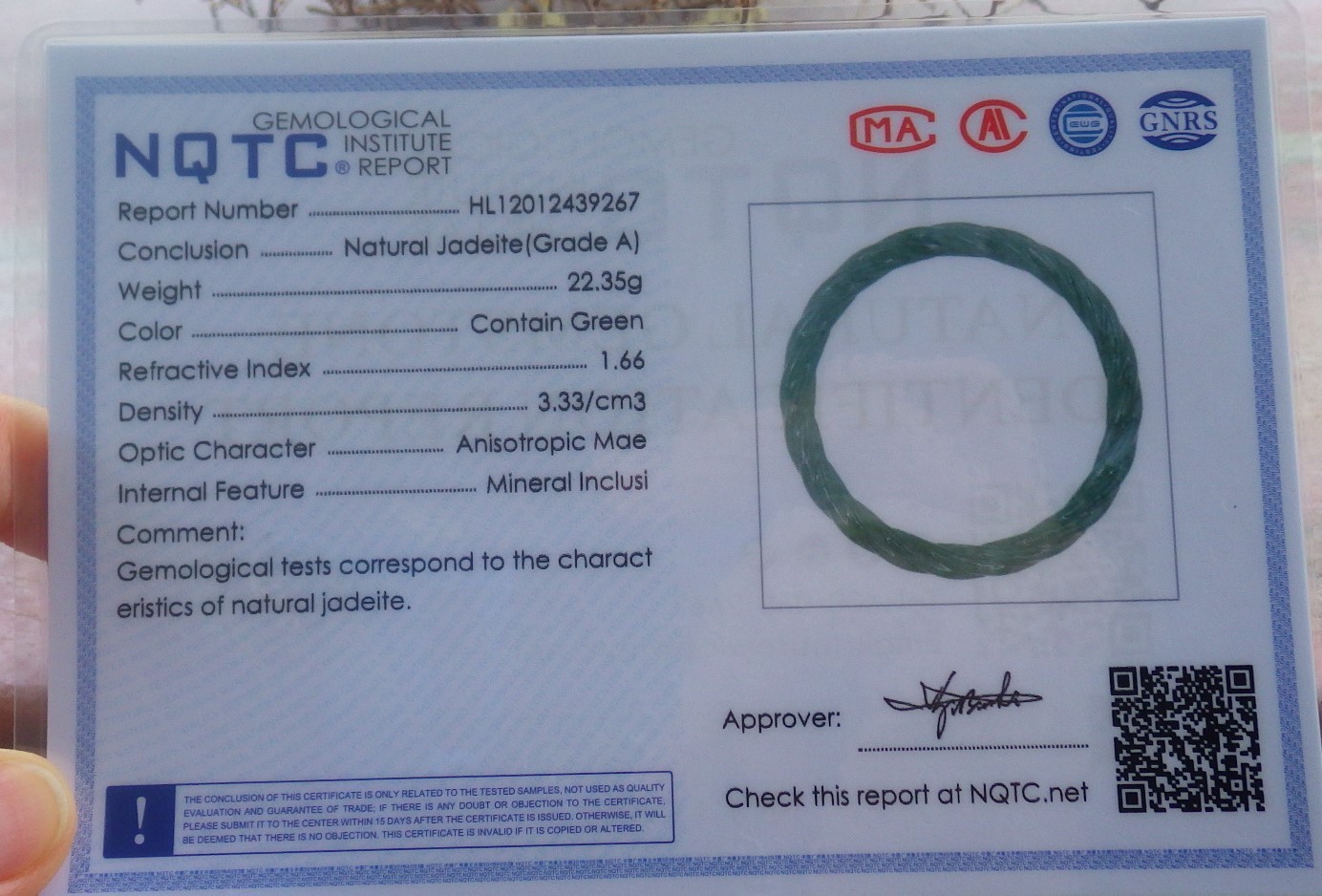 Video Certified Green 100% A JADE Jadeite Knotted Bangle Bracelet 61mm 手镯 705277