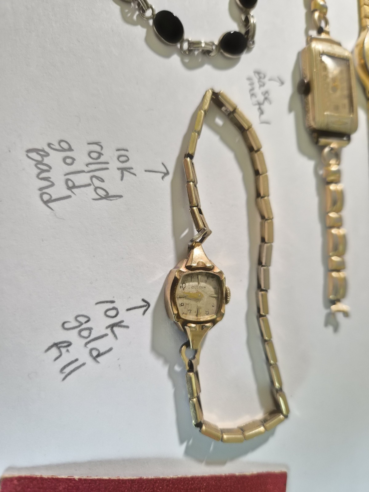 Bulova Elgin Hadley Gold Filled Scrap Wear Womens Watch Lot W/box 10k 12k Etc