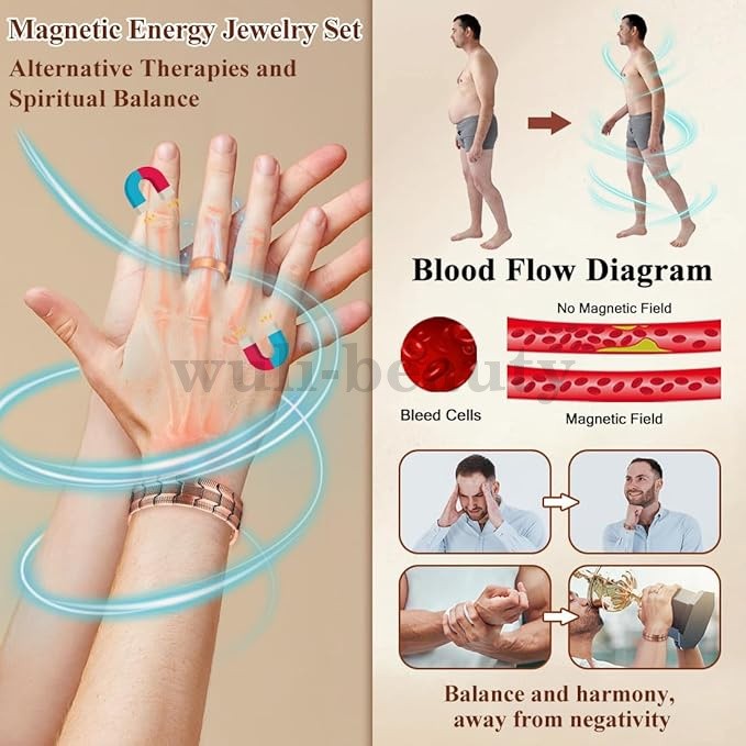 100% Pure Copper Magnetic Bracelet for Men Magnets Adjustable with Sizing Tool