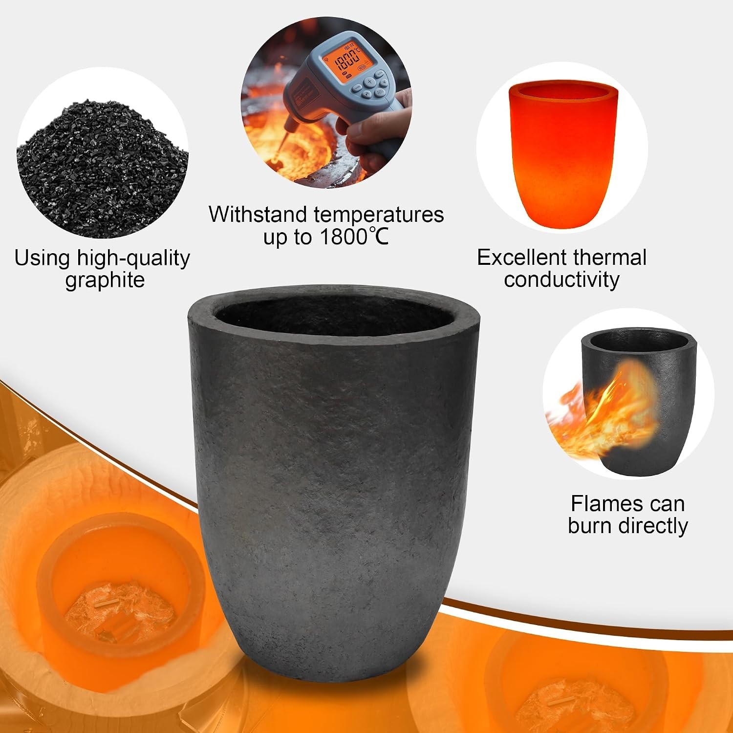 Silicon Carbide Graphite Crucible 0.5kg | Perfect for Melting Aluminum & Gold