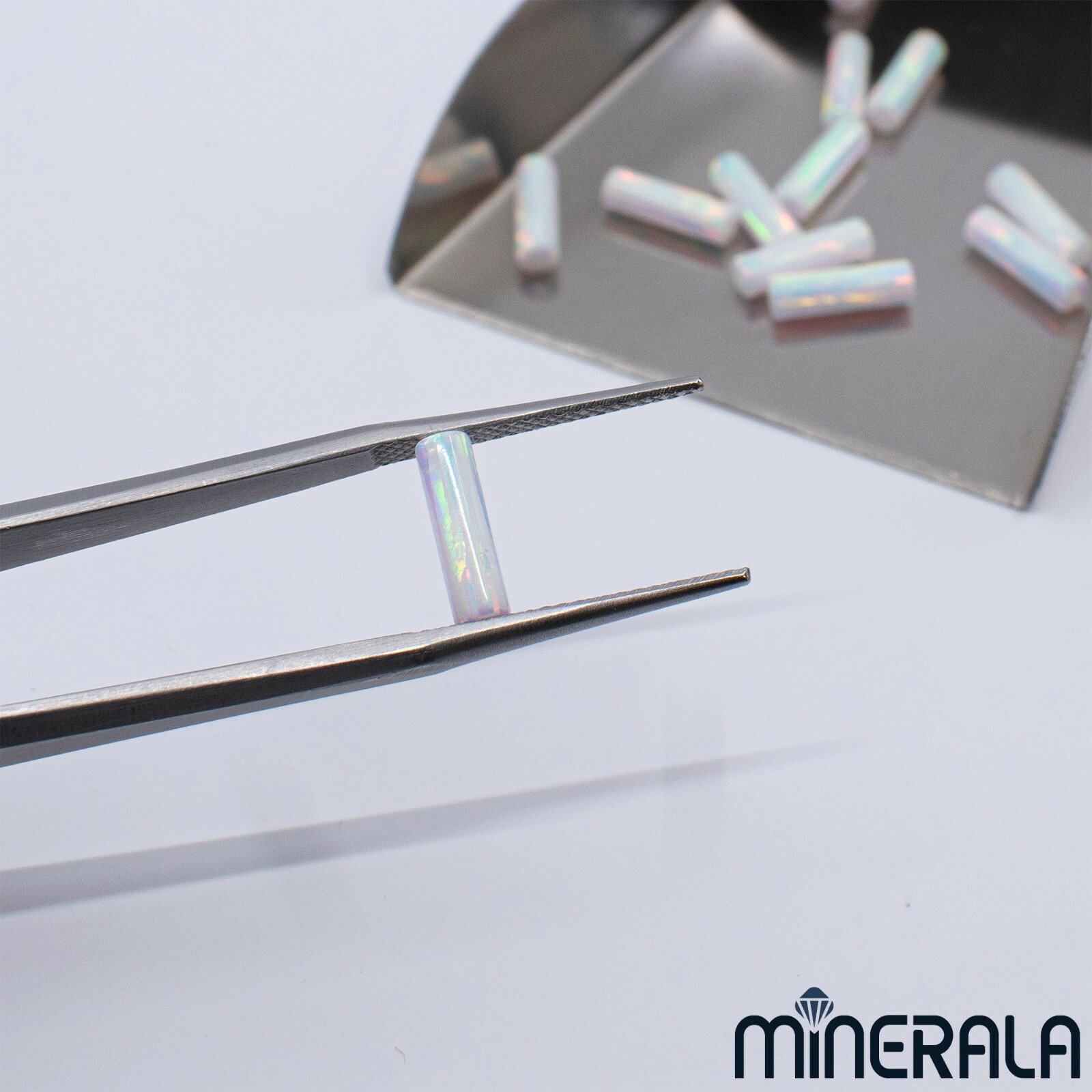WHITE LAB CREATED SYNTHETIC OPAL BEADS ROUND CYLINDER TUBE VARIOUS SIZES WP0276A