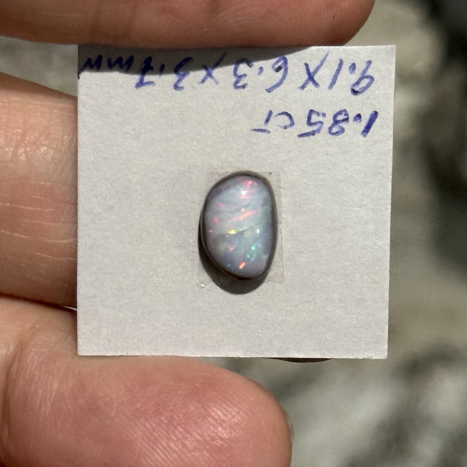 1.85ct 9.1×6.3×3.7mm Colorful Australian Boulder Opal Oval Cabochon Ring Gem