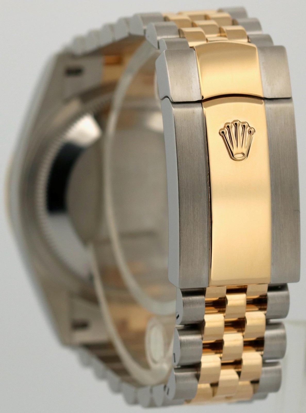 Rolex DateJust 36 WHITE ROMAN 18K Yellow Gold Steel JUBILEE Fluted 36mm 126233