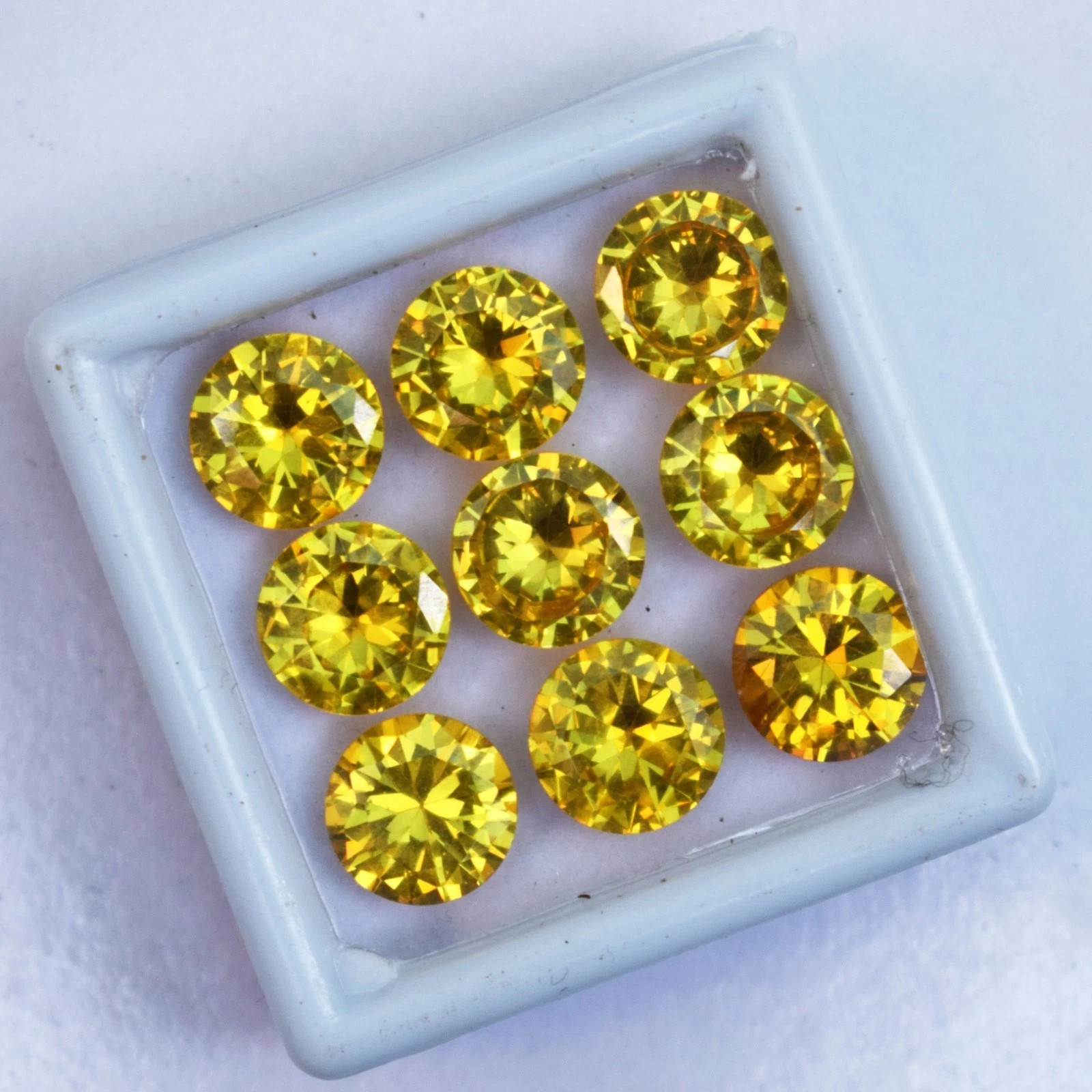 57 CT Flawless Yellow Sphene Round Cut Certified Loose Gemstone 9 Pcs Lot