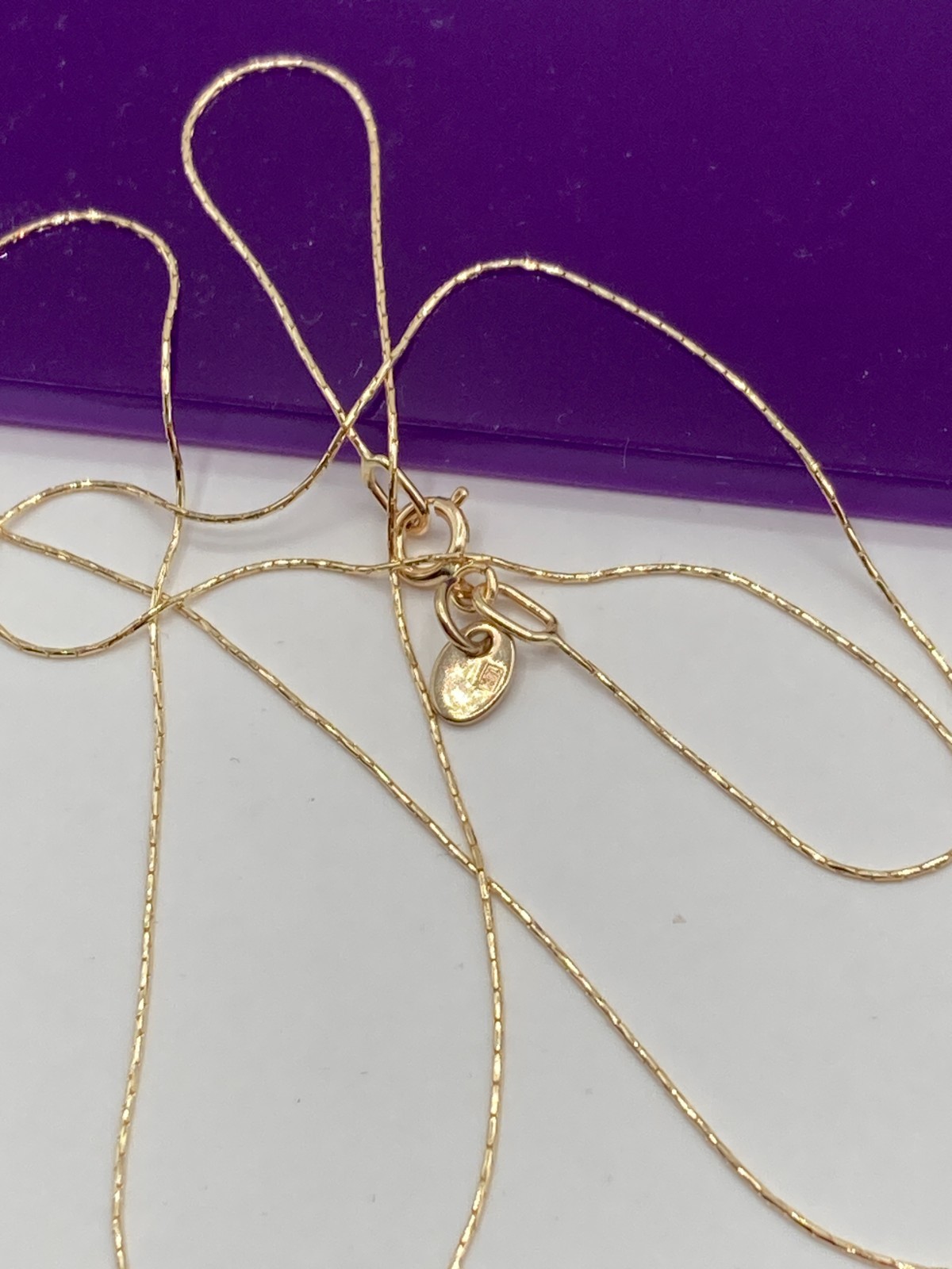 solid 10k gold thin snake chain 0.8mm necklace