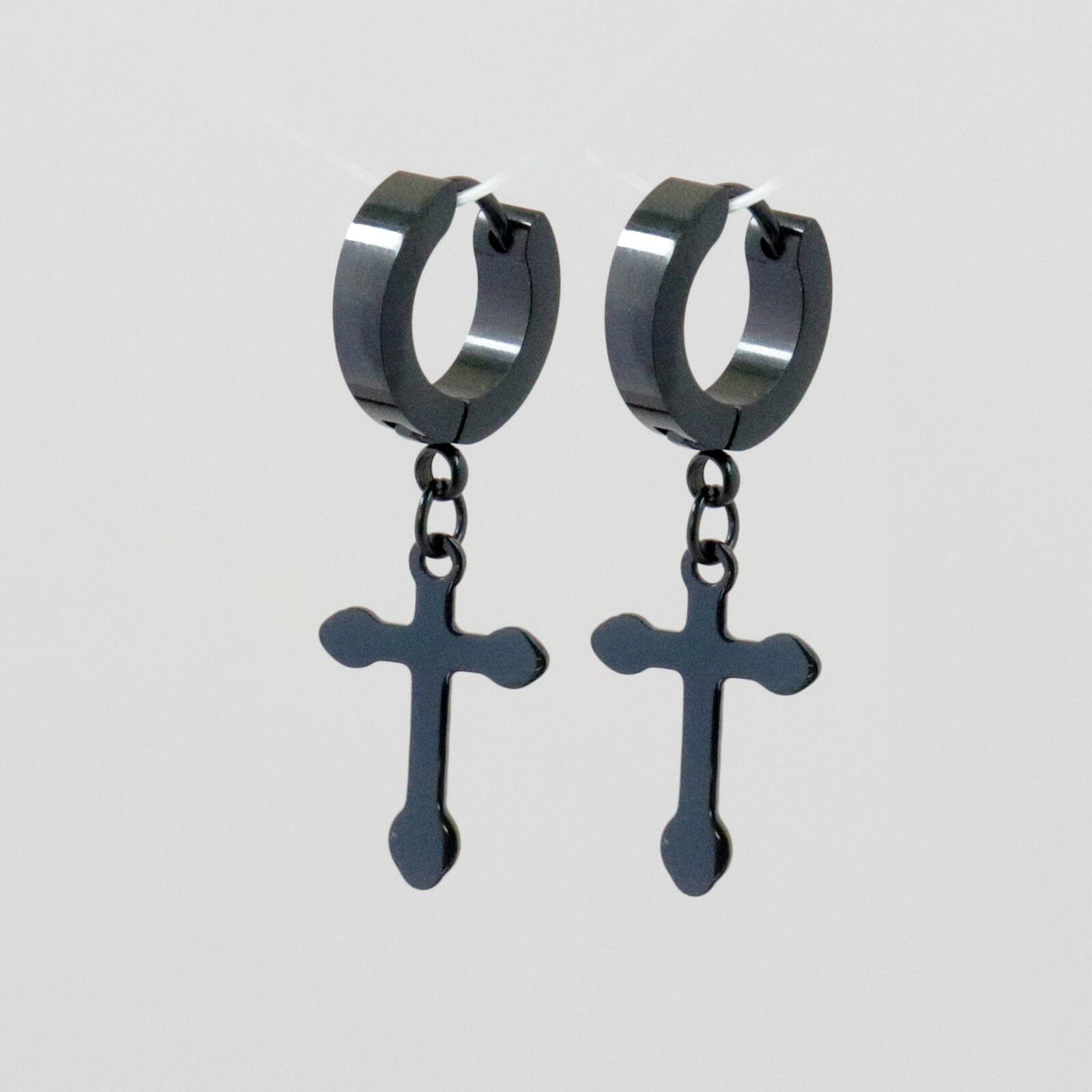 Men Cross Earrings,Cross Hoop Earrings,Cross Earrings, Hoop with Cross