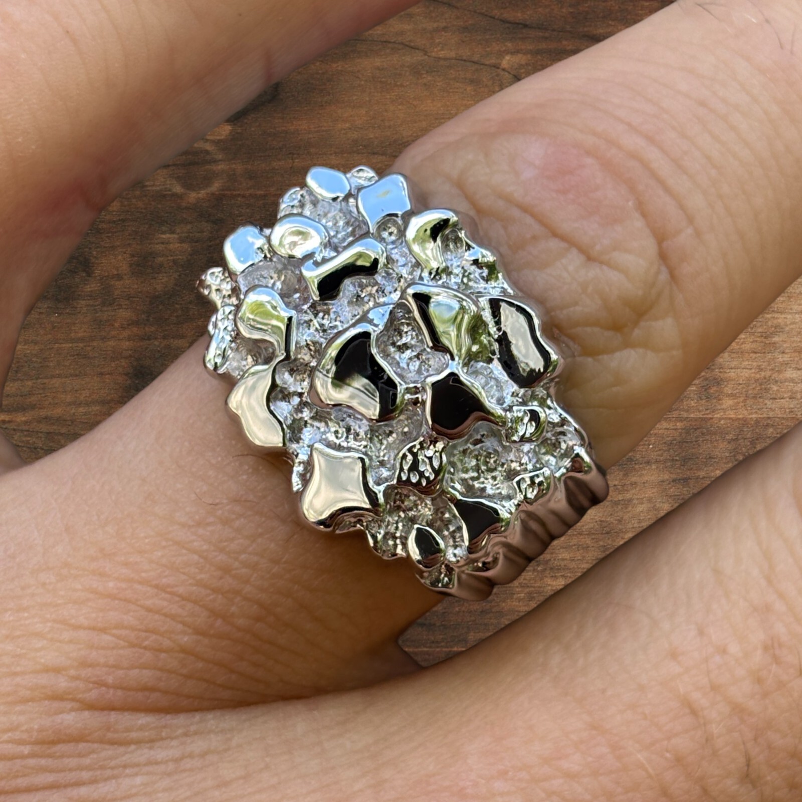 Nugget Ring – Real 925 Sterling Silver or 14k Yellow Vermeil or 14k Rose Vermeil