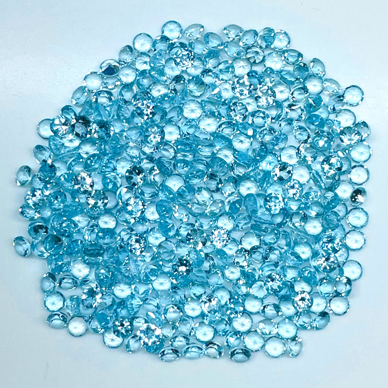 VVS 20 Pcs Natural Sky Blue Topaz 4mm Round Cut AAA Quality Loose Gemstones Lot
