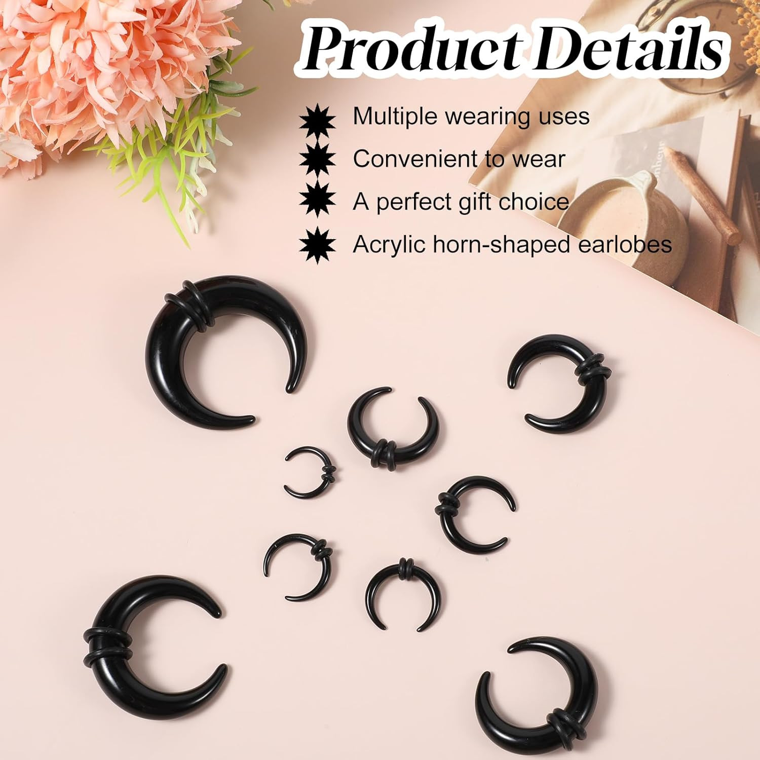 18 Pcs Septum Pincher Tapers Rings, Septum Stretching Piercing Kit Body Cartilag