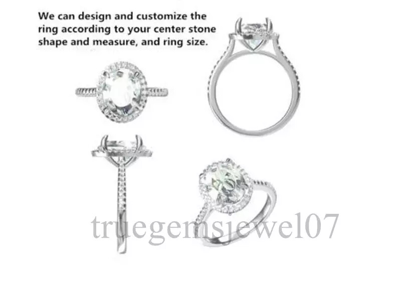 Pear Cut 7×5 MM Semi Mount Ring Settings 925 Sterling Silver Engagement Ring