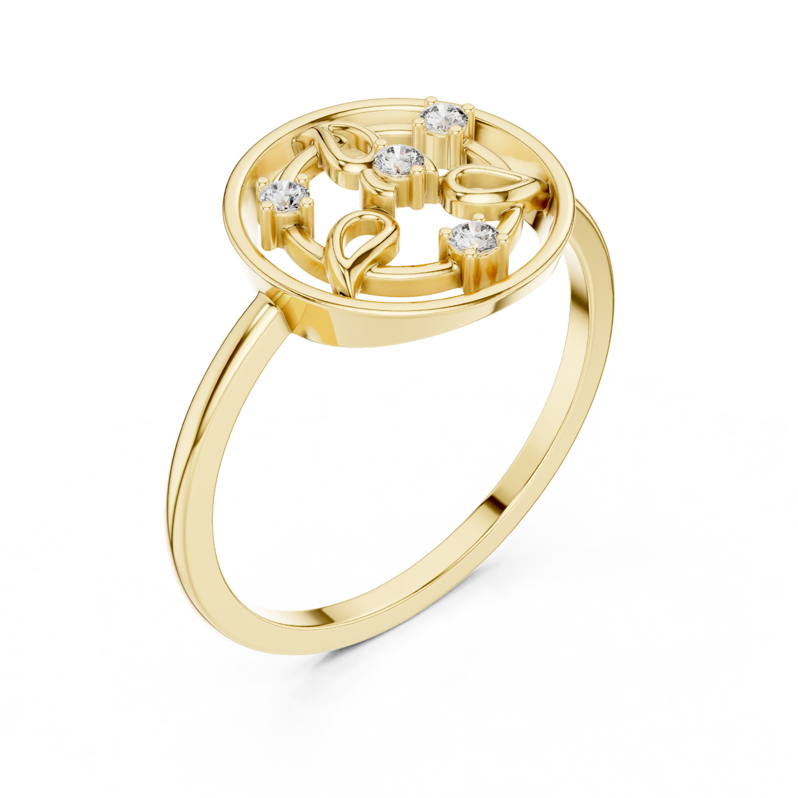 Certified Round VVS1 Natural Diamond Exquisite Anniversary Ring 14k Gold Over