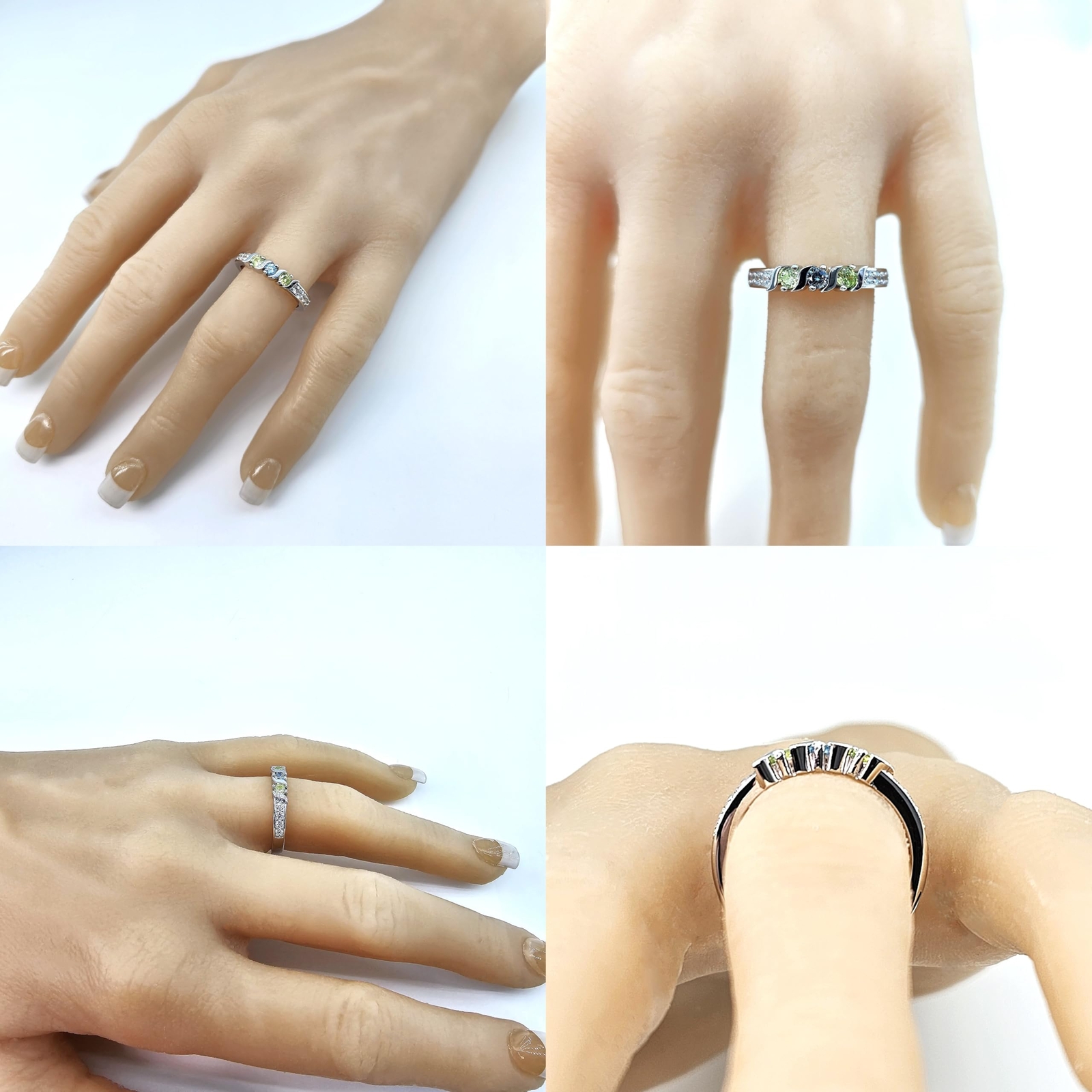S-Bar With Sides Mothers Ring 1 to 6 Stones Sterling Silver, 10k or 14K