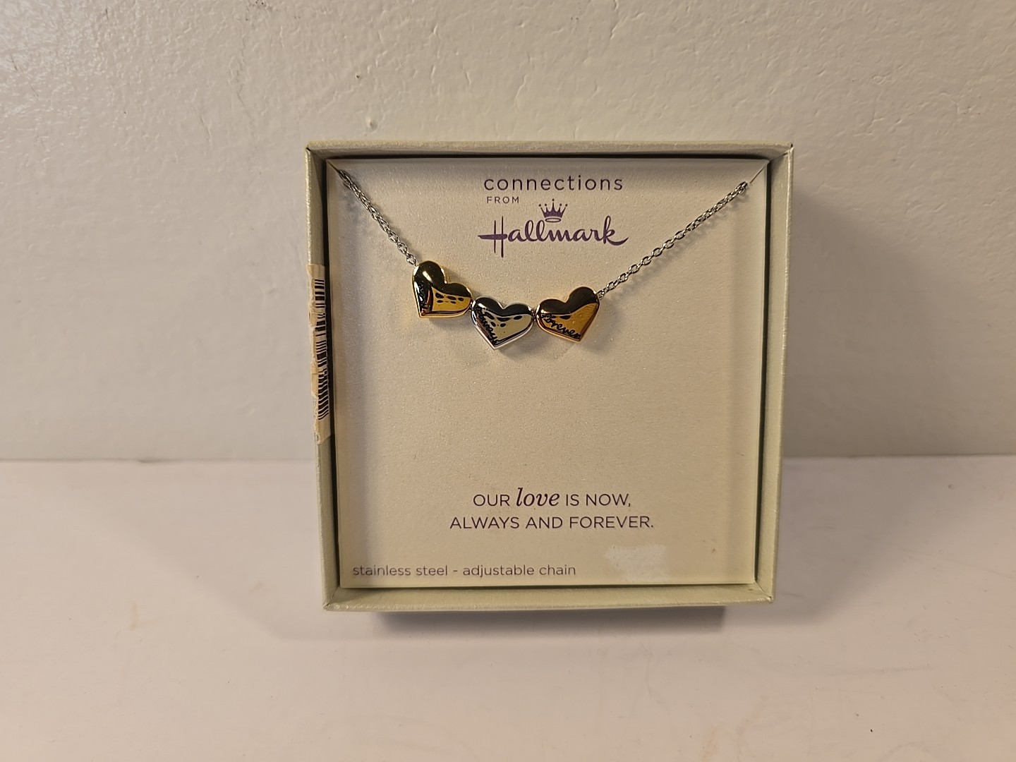 Connections from Hallmark Love Always Forever 3 Heart Stainless Steel Necklace