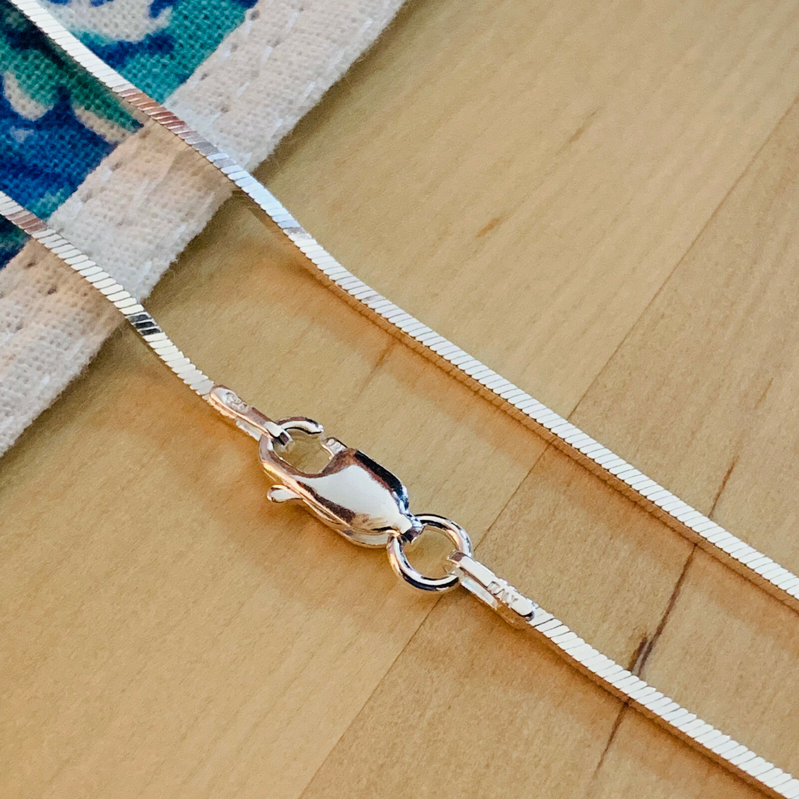 Real Solid Sterling Silver Square Diamond Cut Snake Italian Chain Necklace