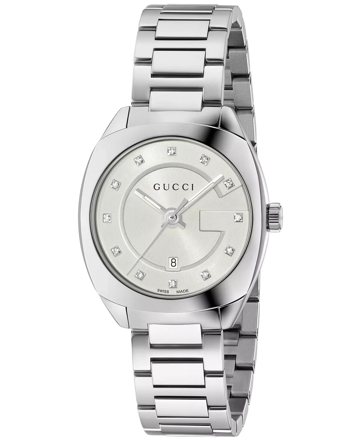 Gucci GG2570 SWISS Quartz Diamonds Stainless Steel Ladies Watch YA142504