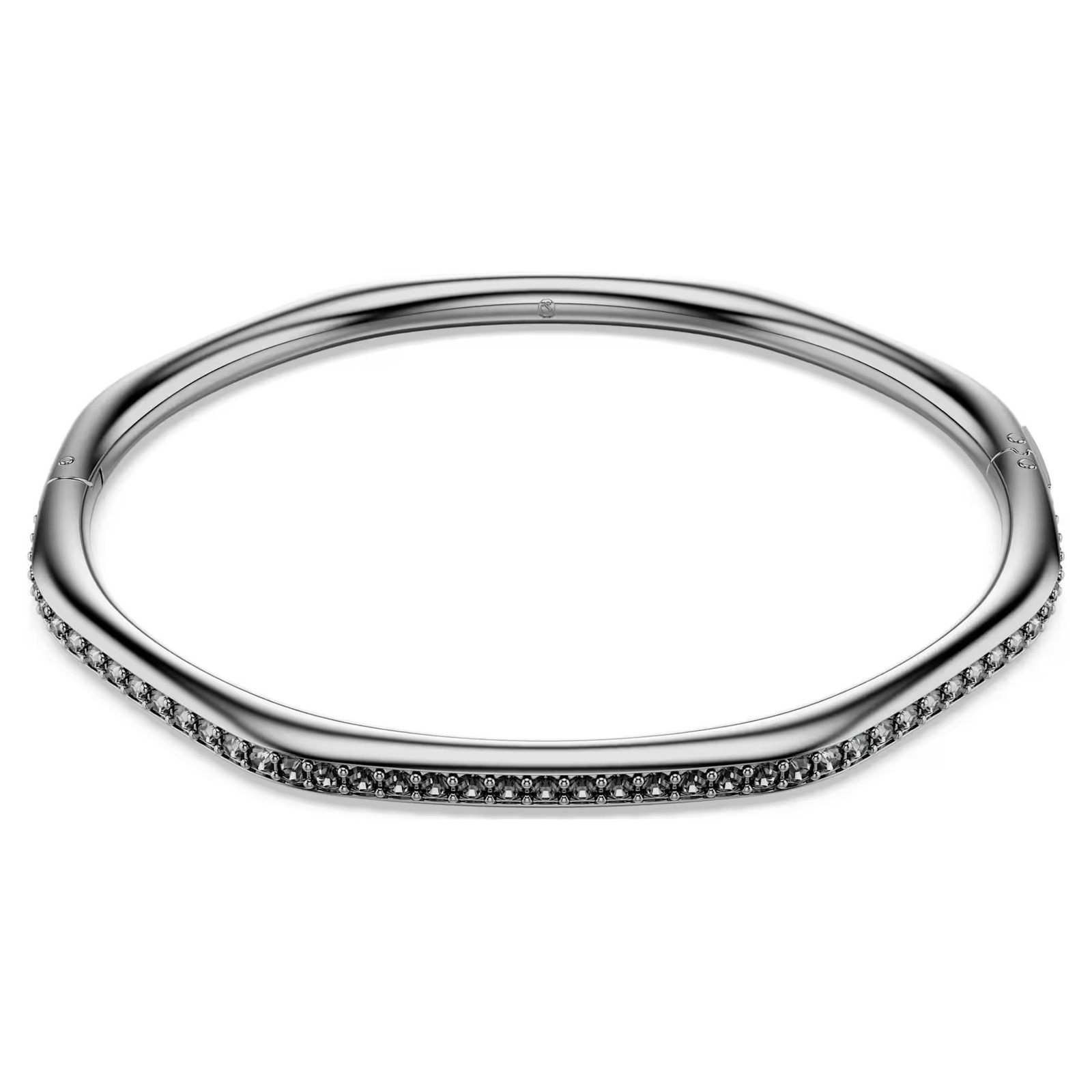 Swarovski Dextera Bangle, Octagon Shape, White, Ruthenium 5732151 (Size XL)