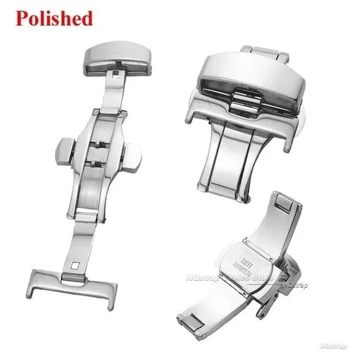 Stainless Steel Watch Band Clasp – Butterfly Deployment Buckle 16-22mm Strap