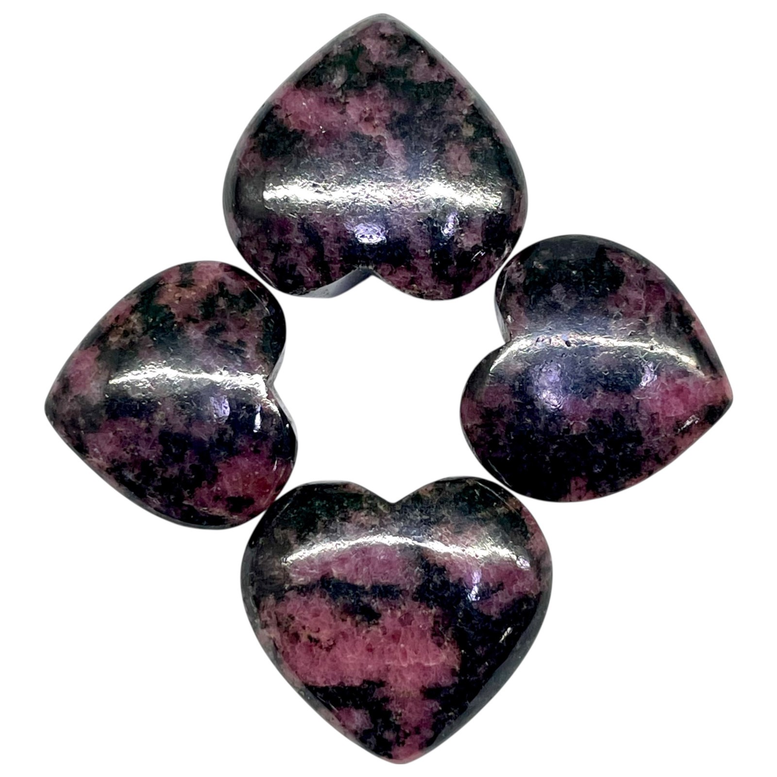 4 Pcs Natural Red Rhodonite 25-29mm Heart Shape Pendant Size Loose Gemstones Lot