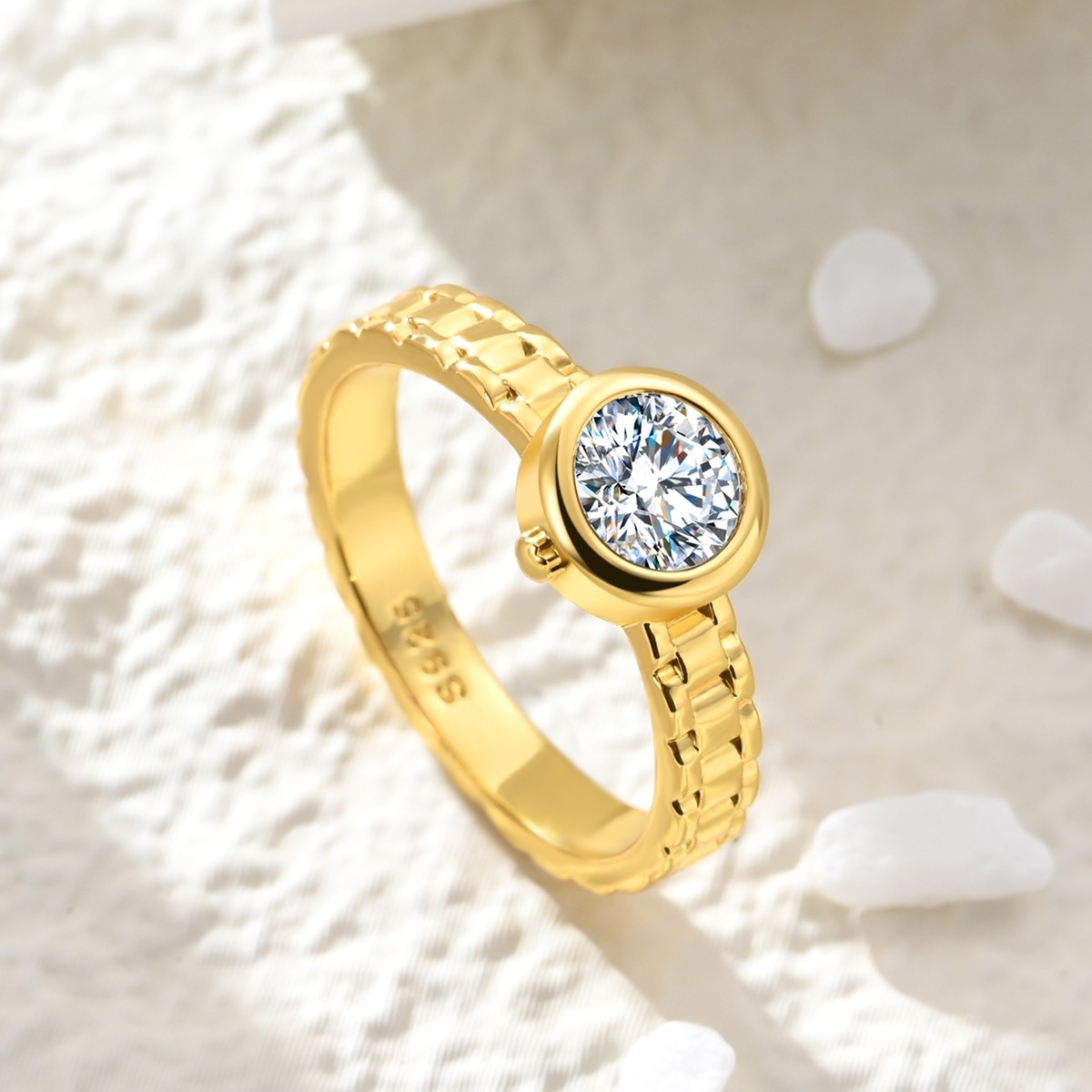 LAZA Original 925 Sterling Silver Ring CZ Round for Women Jewelry