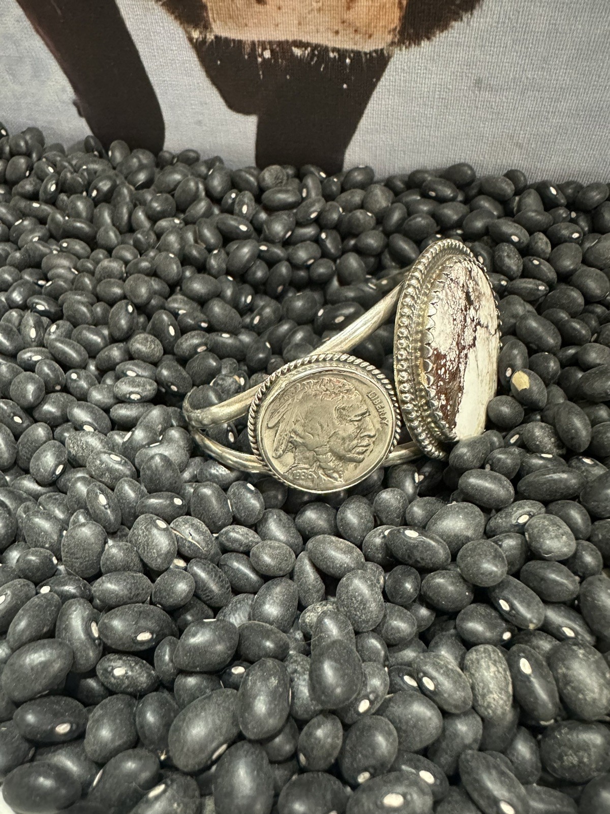 Wild Horse Buffalo Nickels Coin Southwestern Sterling Silver Cuff