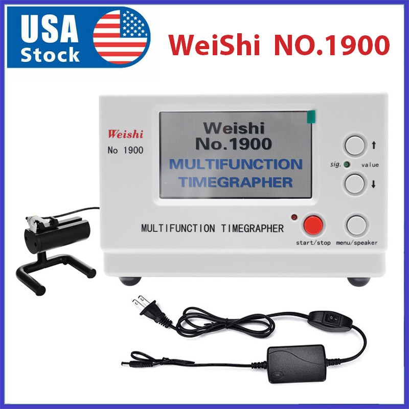 No.1900 Weishi Timegrapher Mechanical Watch Timing Machine Multifunction US Plug
