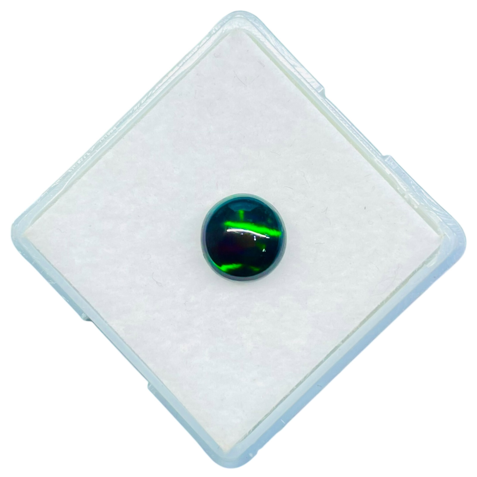 1.00 Ct Natural Ethiopian Black Opal 7.7 Round Flashy Loose Cabochon Gemstone
