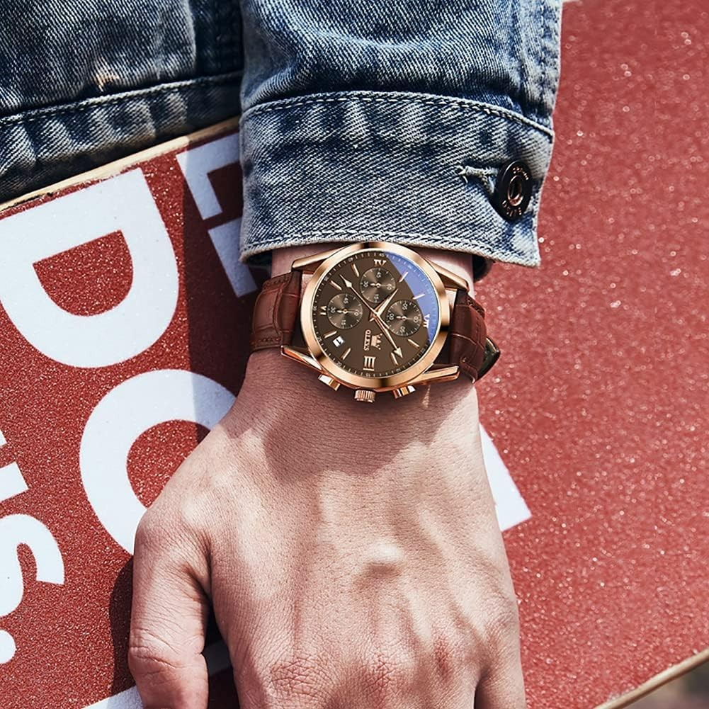 Modern Vintage Men’s Chronograph Watch – Waterproof & Stylish for All Occasions