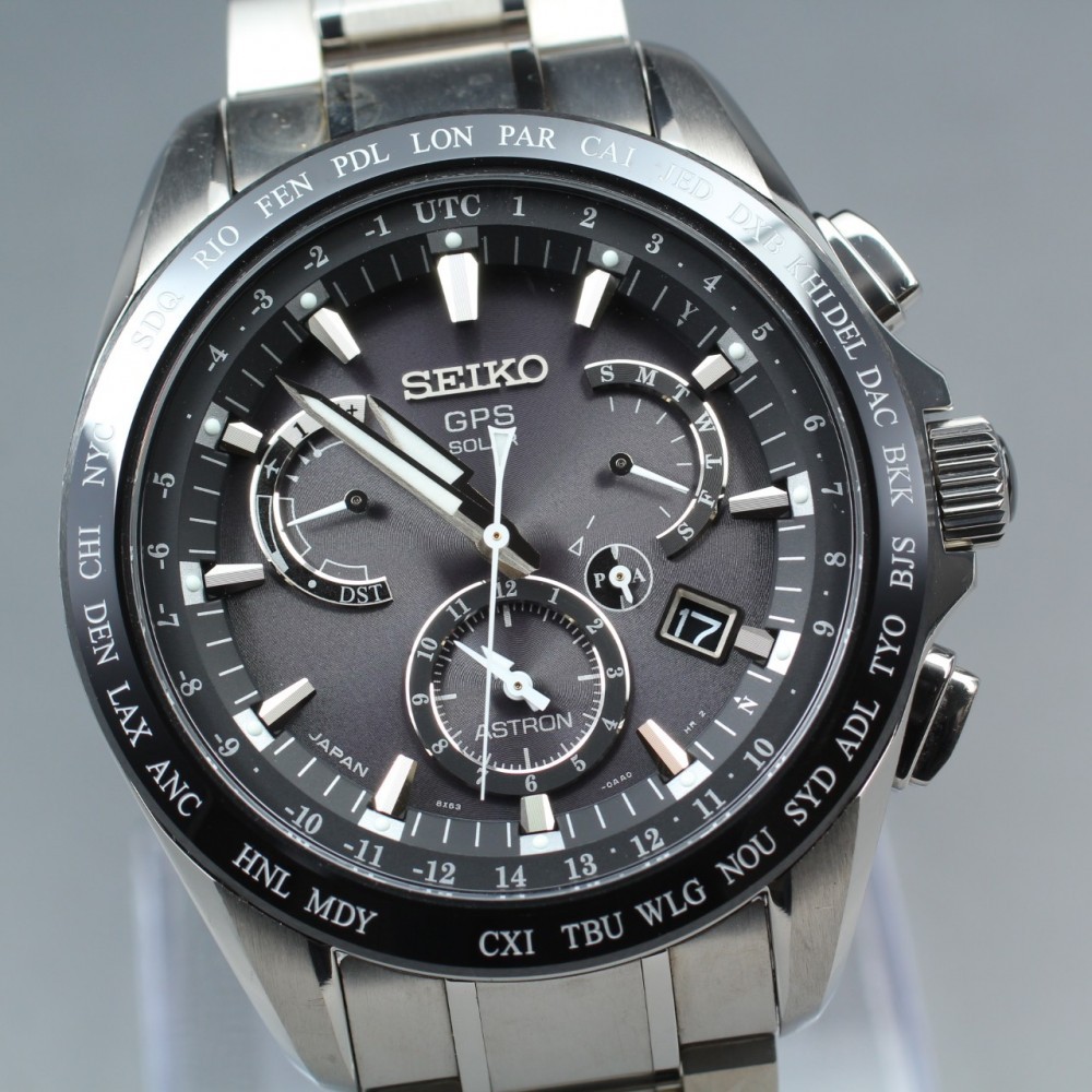 N MINT SEIKO Astron SBXB041/8X53-0AB0-2 Ceramic Titan GPS Solar Men’s Big Wrist