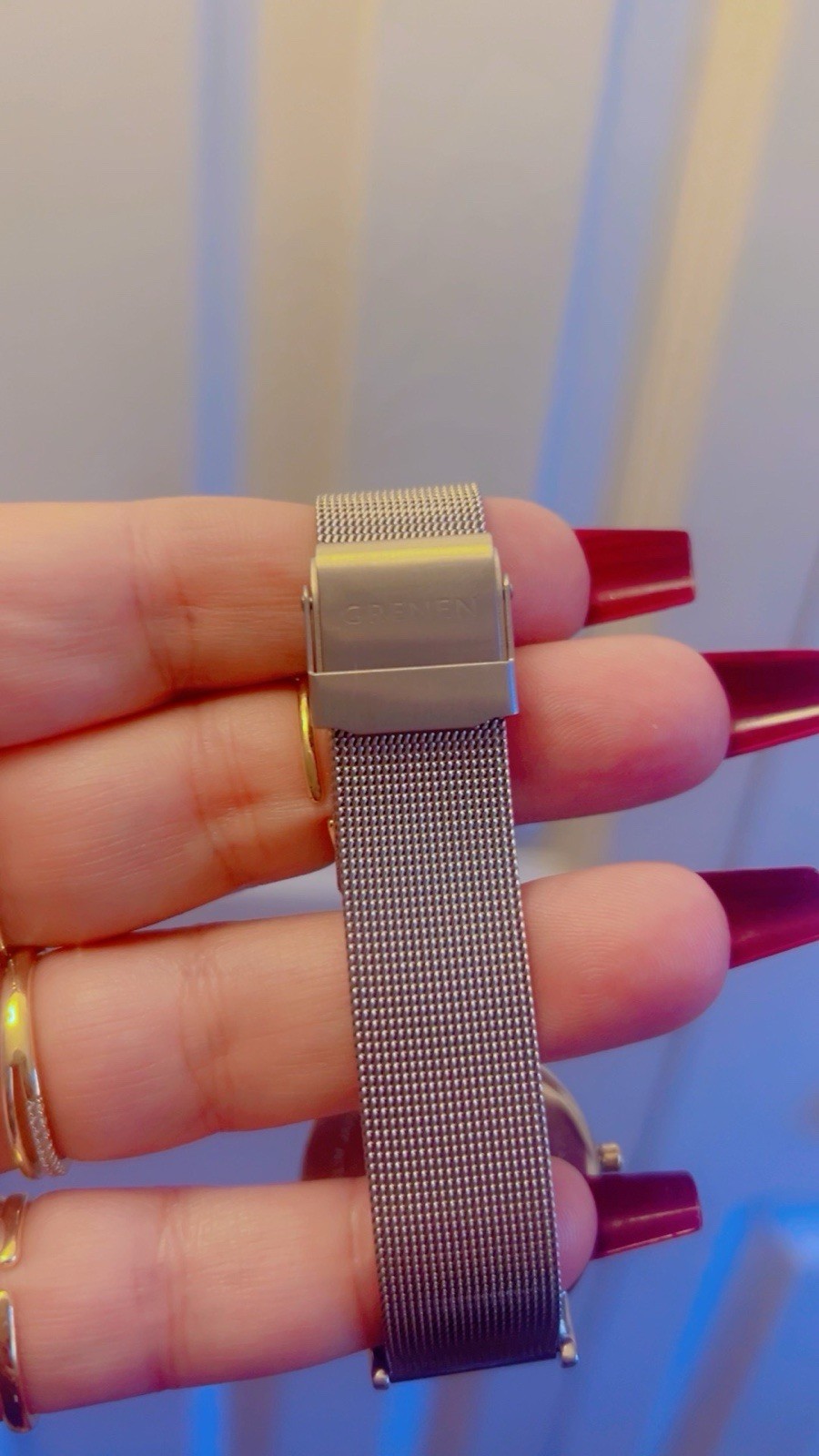 Vintage Grenen Denmark Women’s Quartz Watch Silver Dial Mesh Band 30mm