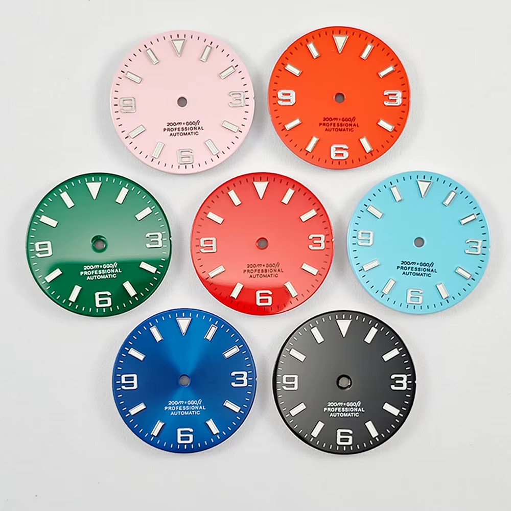 NH35 29Mm No Logo Watch Dial Fit NH35A NH36 NH38 Movement Blue Green Luminous Ro