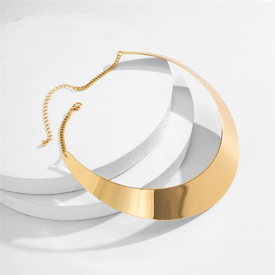 Women’s Fashion Jewelry Gold Chunky Collar Statement Necklace 373