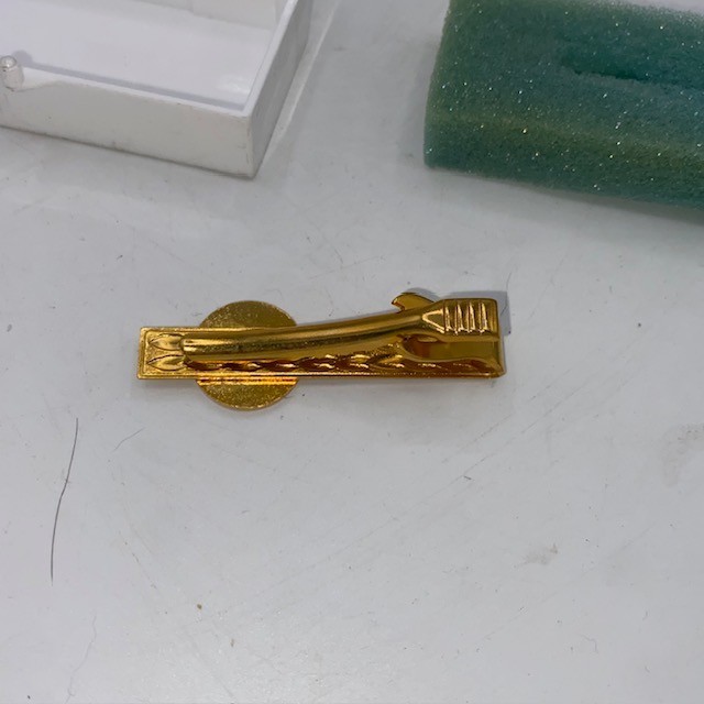 Vtg 1960’s Septa 25 Years Free Mason Tie Clip Masonic Gold Toned New Old Stock