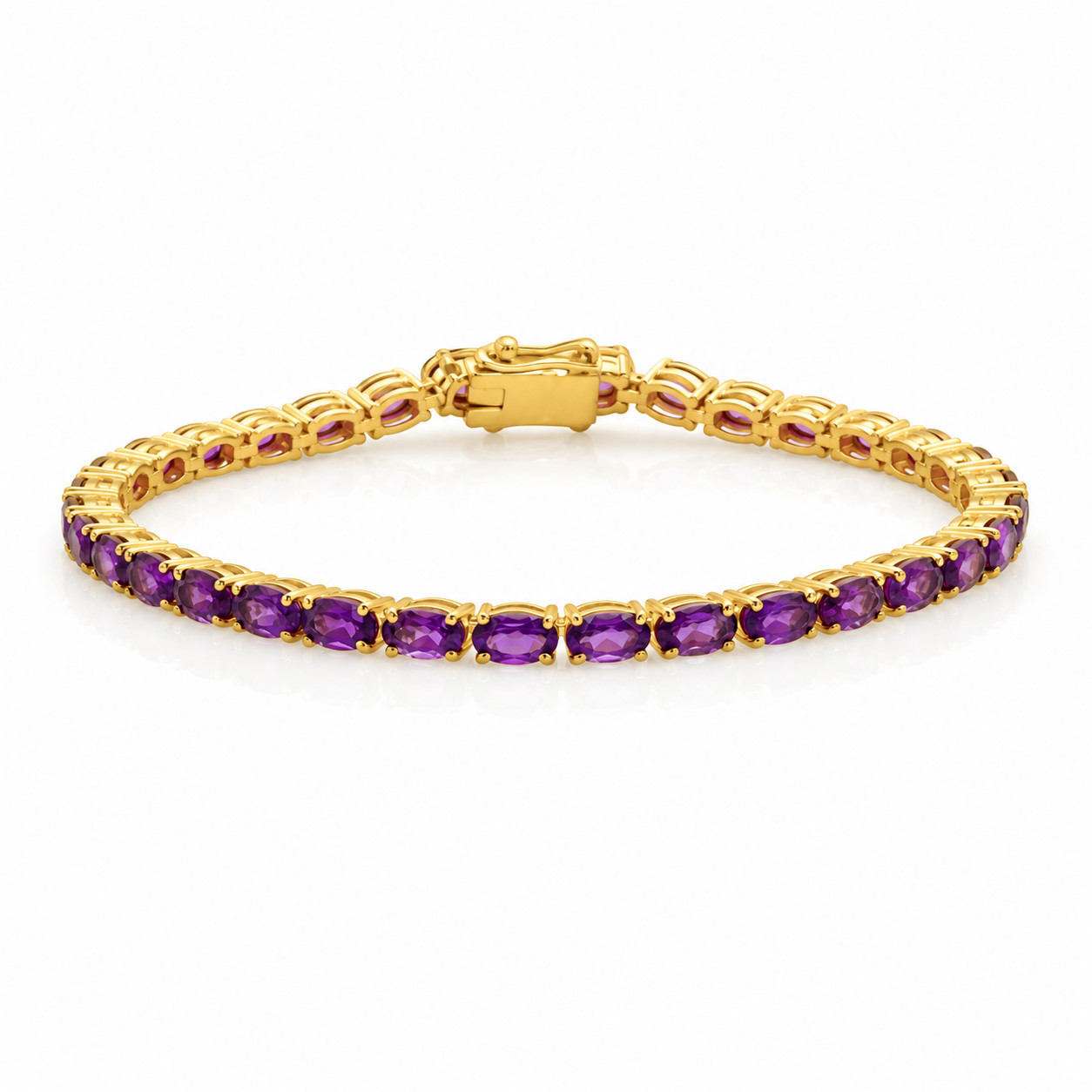 7.88ctw Amethyst Tennis Bracelet 925 Sterling Silver Stone 3*5mm | Size 7 In