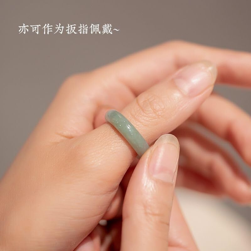 Natural A Grade Jade Band Burma Jade Ring for Women Men, Myanmar Jadeite Jewelry