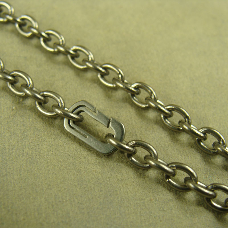 23.62″ Pure Titanium Necklace 3.5mm O shaped chain Anti-allergy Necklace
